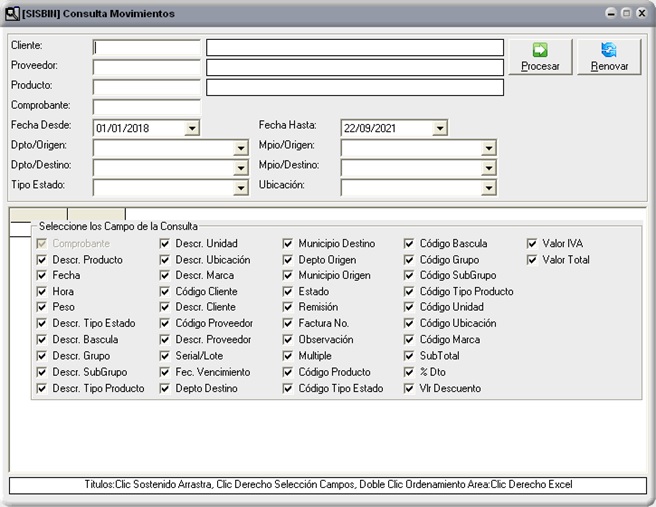 Consulta Movimientos